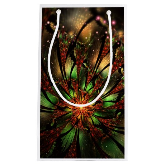 Petit Sac Cadeau Conception Abstraite des fleurs fractales. (Devant)