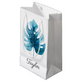 Petit Sac Cadeau Conception de feuilles d'aquarelle tropicale avec  (Devant Angle)
