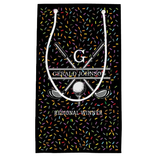 Petit Sac Cadeau Conception de monogramme de golf personnalisé avec (Devant)