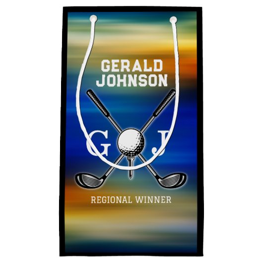 Petit Sac Cadeau Conception de monogramme de golf sur couloir de so (Devant)