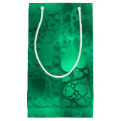 Petit Sac Cadeau Conception de motif de cœur graphique vert fantais (Devant)