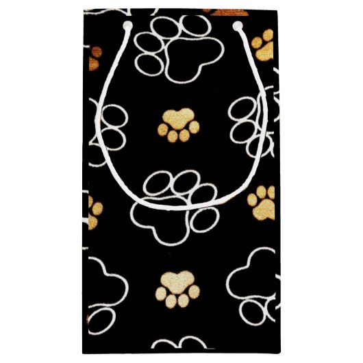 Petit Sac Cadeau Conception Empreinte de patte (Dos)