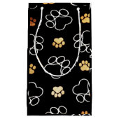 Petit Sac Cadeau Conception Empreintes de Patte (Devant)