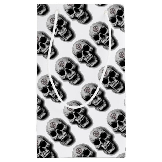 Petit Sac Cadeau Conception mauvaise satanique de crâne (Dos)