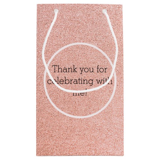 Petit Sac Cadeau Confetti en Parties scintillant rose douce (Dos)