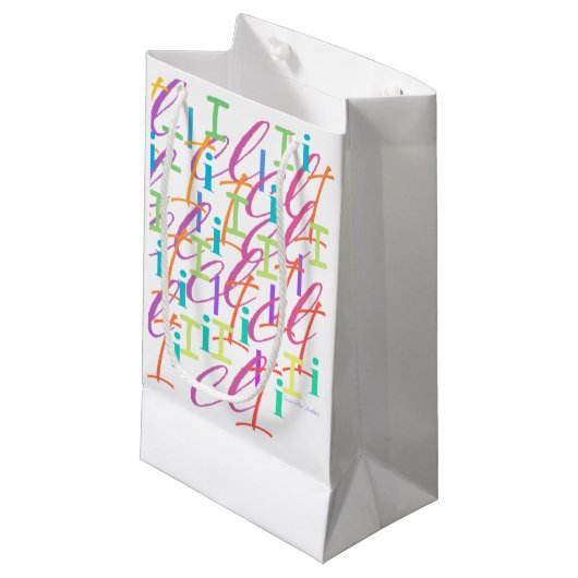 Petit Sac Cadeau Confettis en forme de lettre "I" (Devant Angle)