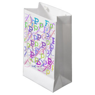 Petit Sac Cadeau Confettis en forme de lettre "P"