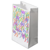 Petit Sac Cadeau Confettis en forme de lettre "W" (Dos Angle)