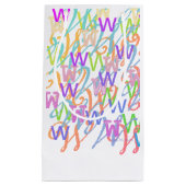 Petit Sac Cadeau Confettis en forme de lettre "W" (Devant)