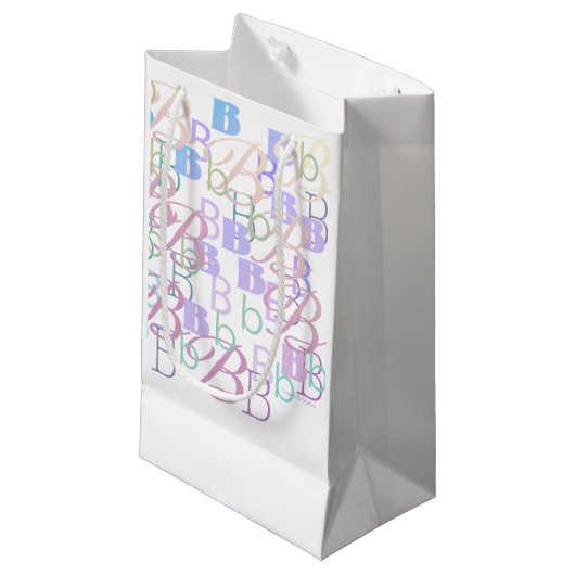 Petit Sac Cadeau Confettis en forme de lettres "B" (Devant Angle)
