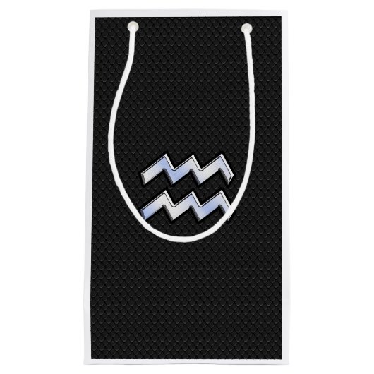 Petit Sac Cadeau Connexion moderne Silver Aquarius Zodiac Snake (Devant)