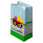 Petit Sac Cadeau Construction Dumptruck de garçons d'enfants (Devant Angle)