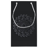 Petit Sac Cadeau Contemporain Coupe de papier noir Mandala (Dos)