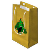 Petit Sac Cadeau Conversation Noir Noël (Devant Angle)