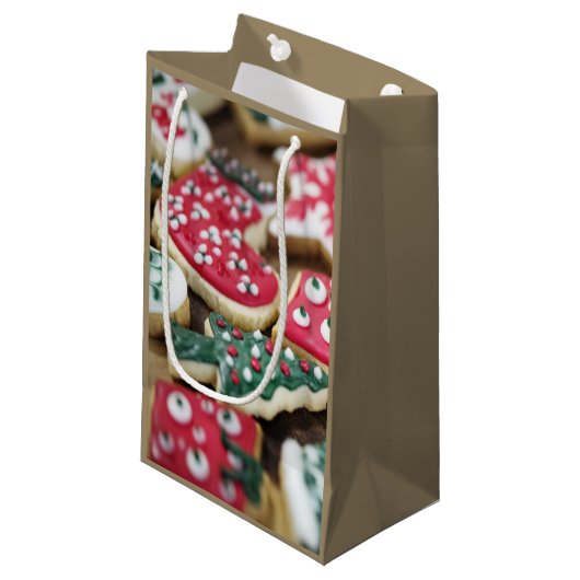 Petit Sac Cadeau Cookies de Noël (Devant Angle)
