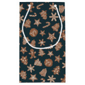 Petit Sac Cadeau Cookies de Noël Festif Vert (Dos)