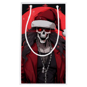 Petit Sac Cadeau Cool Goth Punk Crâne Anime Père Noël Demon