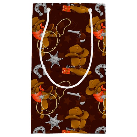 Petit Sac Cadeau Cool Occidental cowboy motif carrelé (Devant)