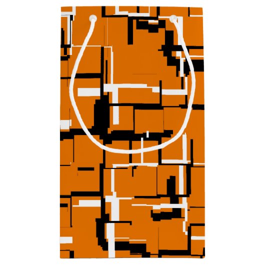 Petit Sac Cadeau COOL orange noir blanc (Dos)