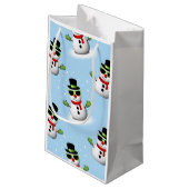 Petit Sac Cadeau Cool Snowman Noël motif bleu hiver (Dos Angle)