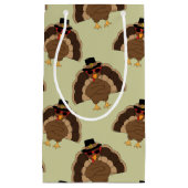 Petit Sac Cadeau Cool Turquie Thanksgiving fun brun vert motif (Devant)