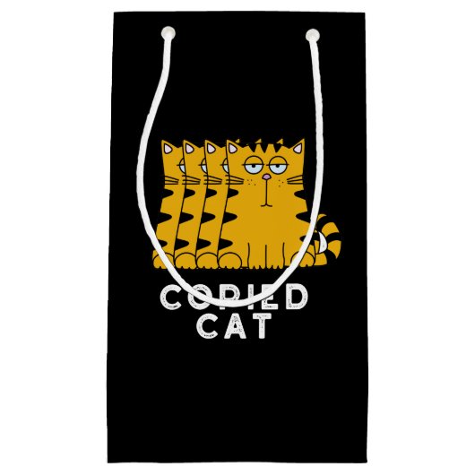 Petit Sac Cadeau Copié Chat Funny Animal Pun Dark BG (Devant)