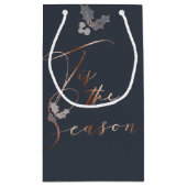 Petit Sac Cadeau Copper Tis Season On Blue avec Holly (Dos)