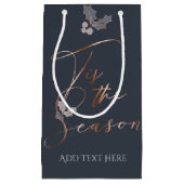 Petit Sac Cadeau Copper Tis Season On Blue avec Holly (Devant)