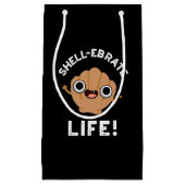 Petit Sac Cadeau Coquetier fêter la vie amusante Shell Pun Dark BG (Devant)