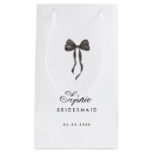 Petit Sac Cadeau Coquette Bow Français Stylo Bridesmaid Nom (Devant)