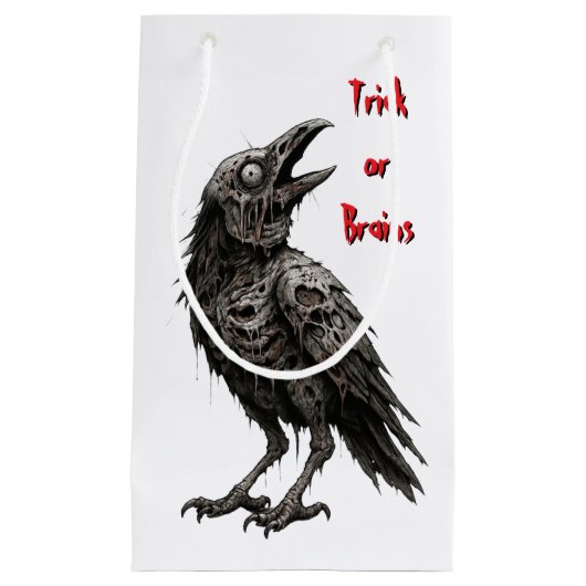 Petit Sac Cadeau Corbeau zombie (Devant)