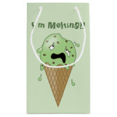 Petit Sac Cadeau Cornet de crème glacée de fonte de bande dessinée (Dos)