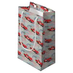 Petit Sac Cadeau Corvette rouge 1957 sur la carte