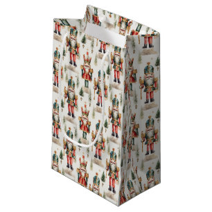 Petit Sac Cadeau Couleur d'aquarelle de noisette de Noël carrelée