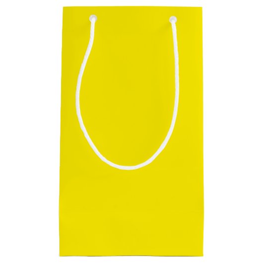 Petit Sac Cadeau Couleur jaune soleil uni (Devant)