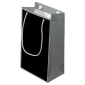 Petit Sac Cadeau Couleur solide noire classique intemporelle (Dos Angle)