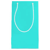 Petit Sac Cadeau Couleur Turquoise bleu Aqua enthousiaste (Devant)