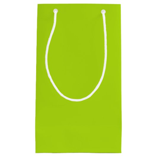 Petit Sac Cadeau Couleur vert citron uni (Devant)
