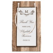 Petit Sac Cadeau Country Rustic Monogram Branche & Mariage bois (Devant)
