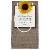 Petit Sac Cadeau Country Rustic Tournesol & Mariage Burlap (Devant)