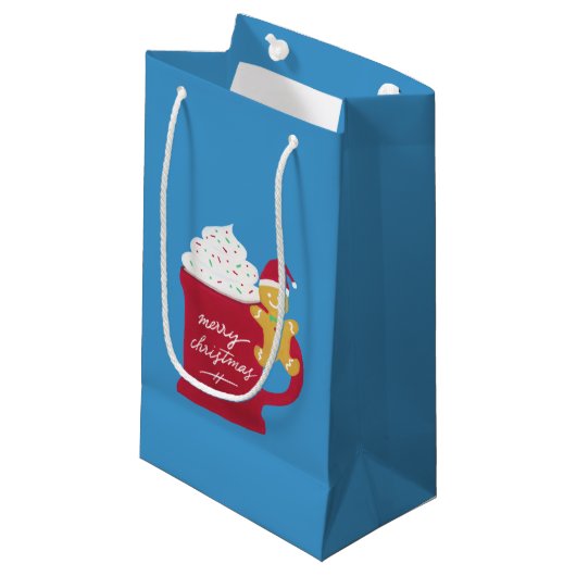 Petit Sac Cadeau Coupe de Joyeux Noël (Devant Angle)