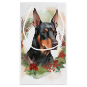 Petit Sac Cadeau Coupe festive Doberman Christmas Wreath (Dos)