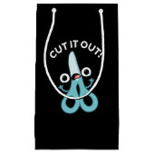 Petit Sac Cadeau Couper ça drôle Ciseaux Puns Dark BG (Devant)