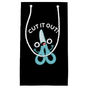 Petit Sac Cadeau Couper ça drôle Ciseaux Puns Dark BG