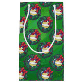 Petit Sac Cadeau Courbe de Noël de volley-ball (Devant)