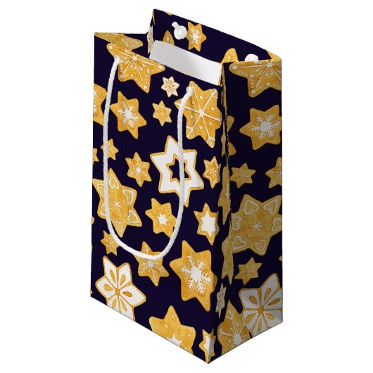 Petit Sac Cadeau Couronne de biscuits de Noël avec Arrière - plan b (Devant Angle)