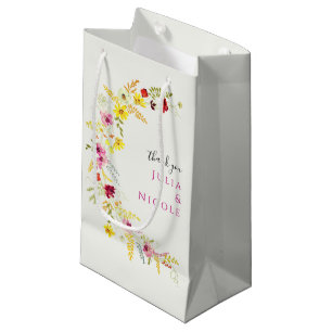 Petit Sac Cadeau Couronne de fleurs d'orchidée sauvage rose pourpre