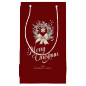 Petit Sac Cadeau Couronne de Noël élégante en écriture script (Devant)