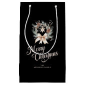 Petit Sac Cadeau Couronne de Noël élégante en écriture script (Devant)