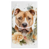 Petit Sac Cadeau Couronne de Noël Pitbull Chien de fête (Dos)